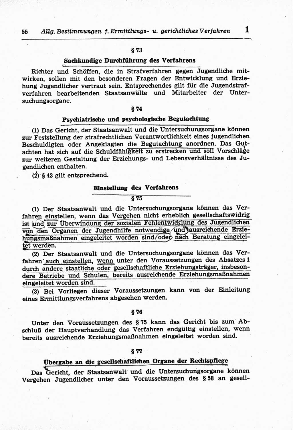 Strafprozeßordnung (StPO) der Deutschen Demokratischen Republik (DDR) und angrenzende Gesetze und Bestimmungen 1968, Seite 55 (StPO Ges. Bstgn. DDR 1968, S. 55)