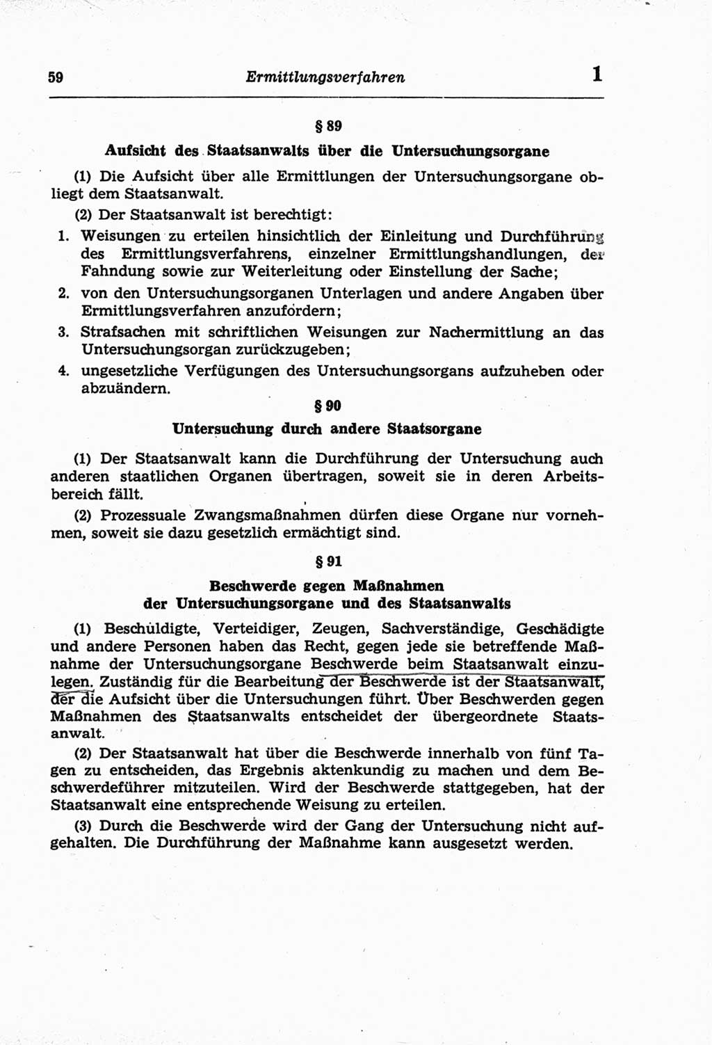 Strafprozeßordnung (StPO) der Deutschen Demokratischen Republik (DDR) und angrenzende Gesetze und Bestimmungen 1968, Seite 59 (StPO Ges. Bstgn. DDR 1968, S. 59)