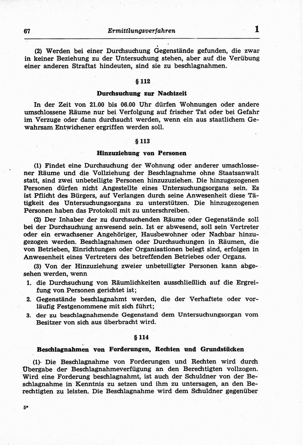 Strafprozeßordnung (StPO) der Deutschen Demokratischen Republik (DDR) und angrenzende Gesetze und Bestimmungen 1968, Seite 67 (StPO Ges. Bstgn. DDR 1968, S. 67)