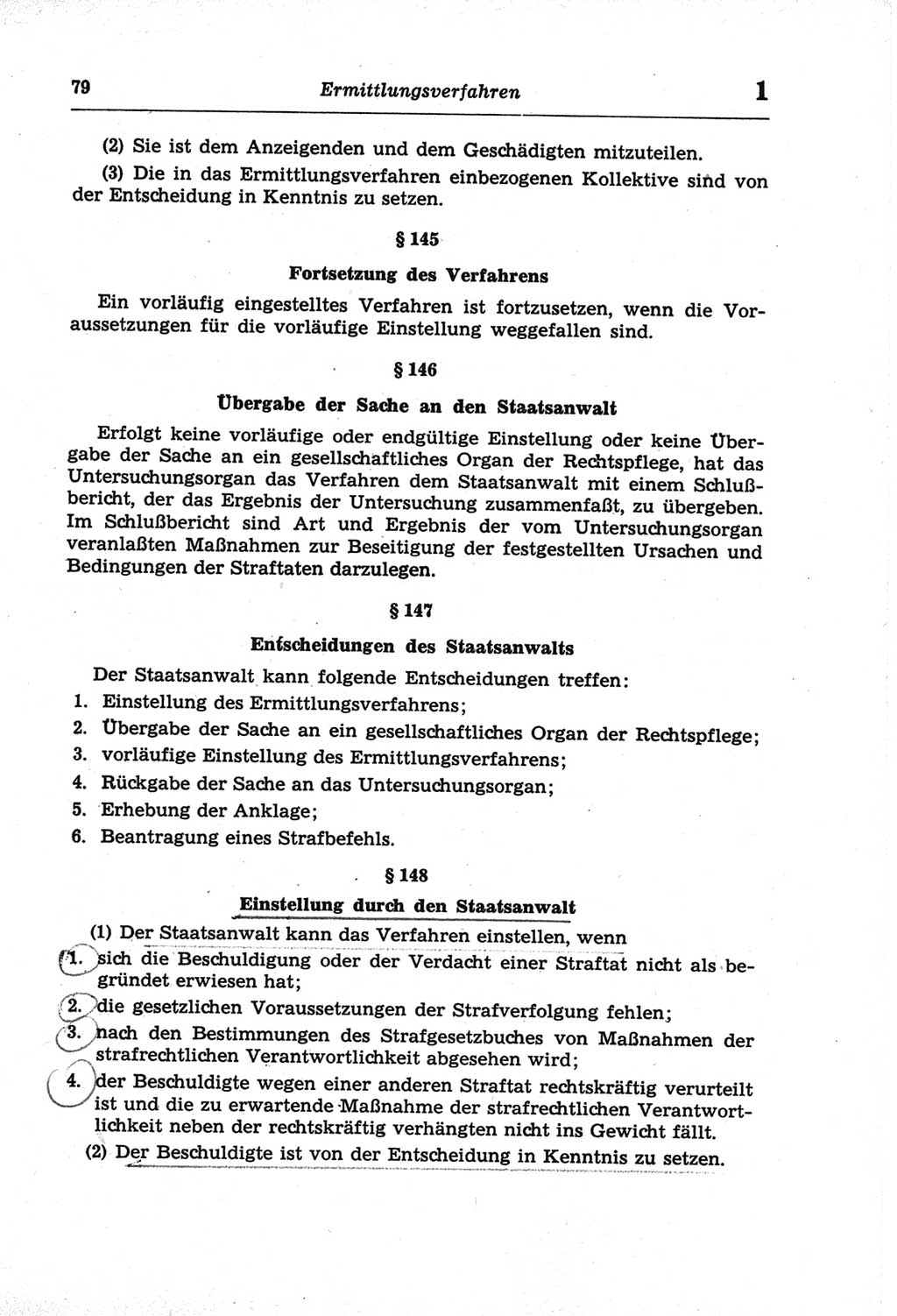 Strafprozeßordnung (StPO) der Deutschen Demokratischen Republik (DDR) und angrenzende Gesetze und Bestimmungen 1968, Seite 79 (StPO Ges. Bstgn. DDR 1968, S. 79)