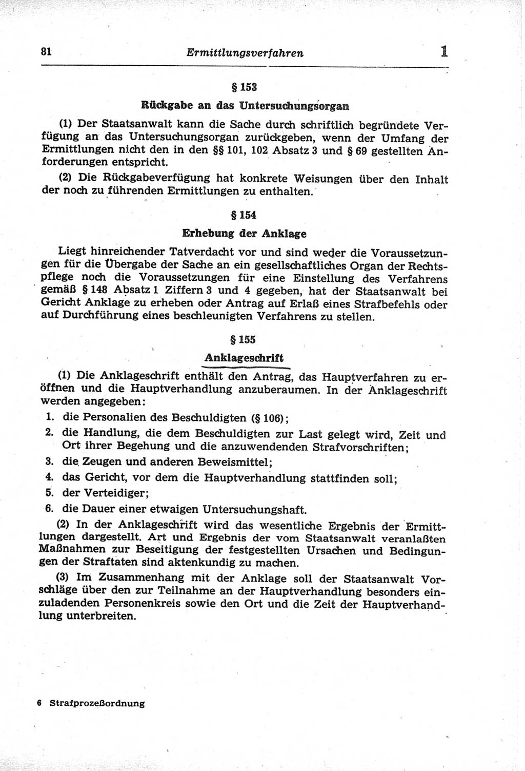 Strafprozeßordnung (StPO) der Deutschen Demokratischen Republik (DDR) und angrenzende Gesetze und Bestimmungen 1968, Seite 81 (StPO Ges. Bstgn. DDR 1968, S. 81)