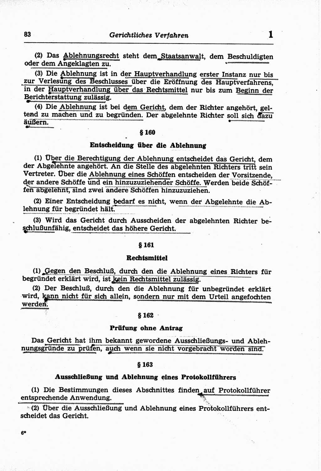 Strafprozeßordnung (StPO) der Deutschen Demokratischen Republik (DDR) und angrenzende Gesetze und Bestimmungen 1968, Seite 83 (StPO Ges. Bstgn. DDR 1968, S. 83)