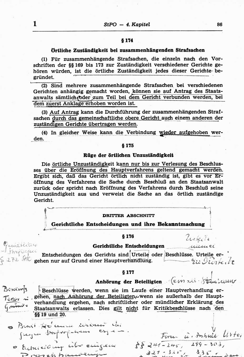 Strafprozeßordnung (StPO) der Deutschen Demokratischen Republik (DDR) und angrenzende Gesetze und Bestimmungen 1968, Seite 86 (StPO Ges. Bstgn. DDR 1968, S. 86)