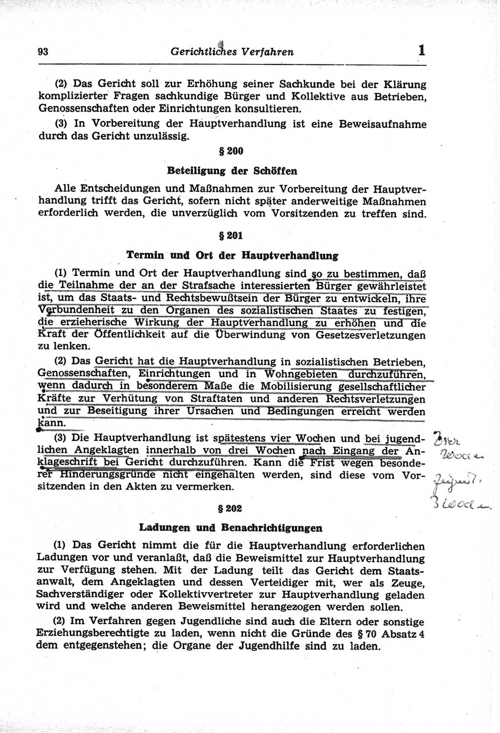 Strafprozeßordnung (StPO) der Deutschen Demokratischen Republik (DDR) und angrenzende Gesetze und Bestimmungen 1968, Seite 93 (StPO Ges. Bstgn. DDR 1968, S. 93)