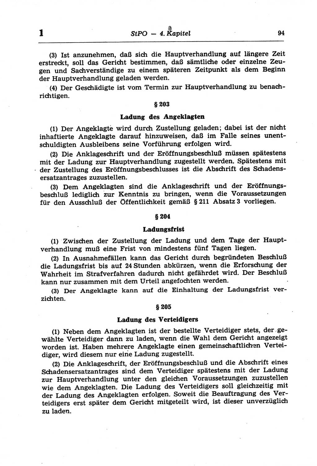 Strafprozeßordnung (StPO) der Deutschen Demokratischen Republik (DDR) und angrenzende Gesetze und Bestimmungen 1968, Seite 94 (StPO Ges. Bstgn. DDR 1968, S. 94)