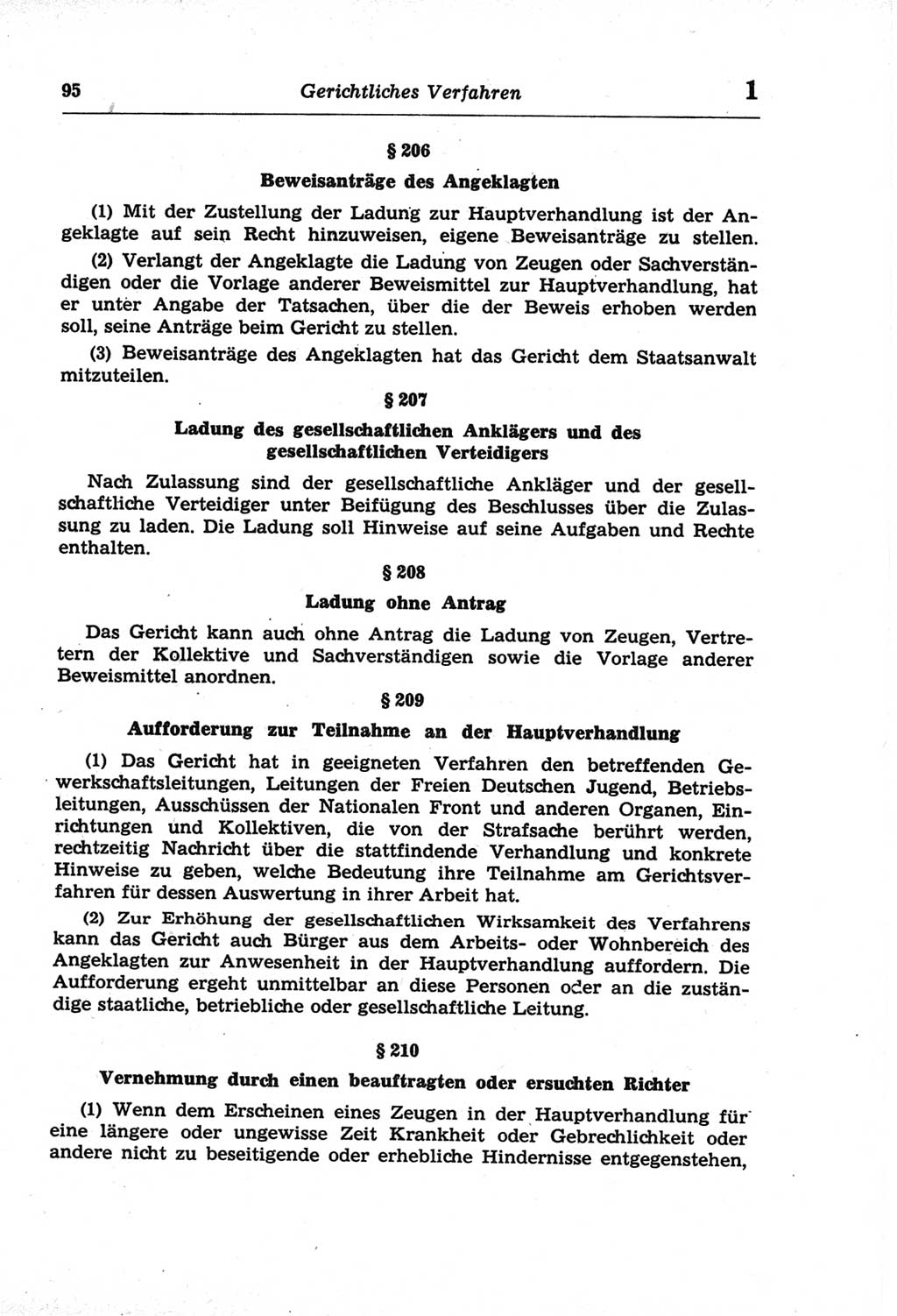 Strafprozeßordnung (StPO) der Deutschen Demokratischen Republik (DDR) und angrenzende Gesetze und Bestimmungen 1968, Seite 95 (StPO Ges. Bstgn. DDR 1968, S. 95)