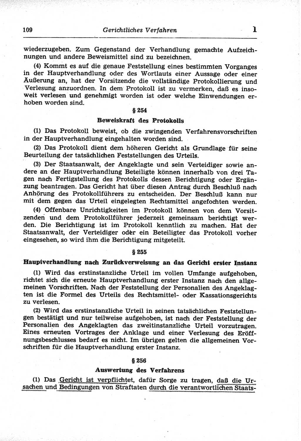 Strafprozeßordnung (StPO) der Deutschen Demokratischen Republik (DDR) und angrenzende Gesetze und Bestimmungen 1968, Seite 109 (StPO Ges. Bstgn. DDR 1968, S. 109)