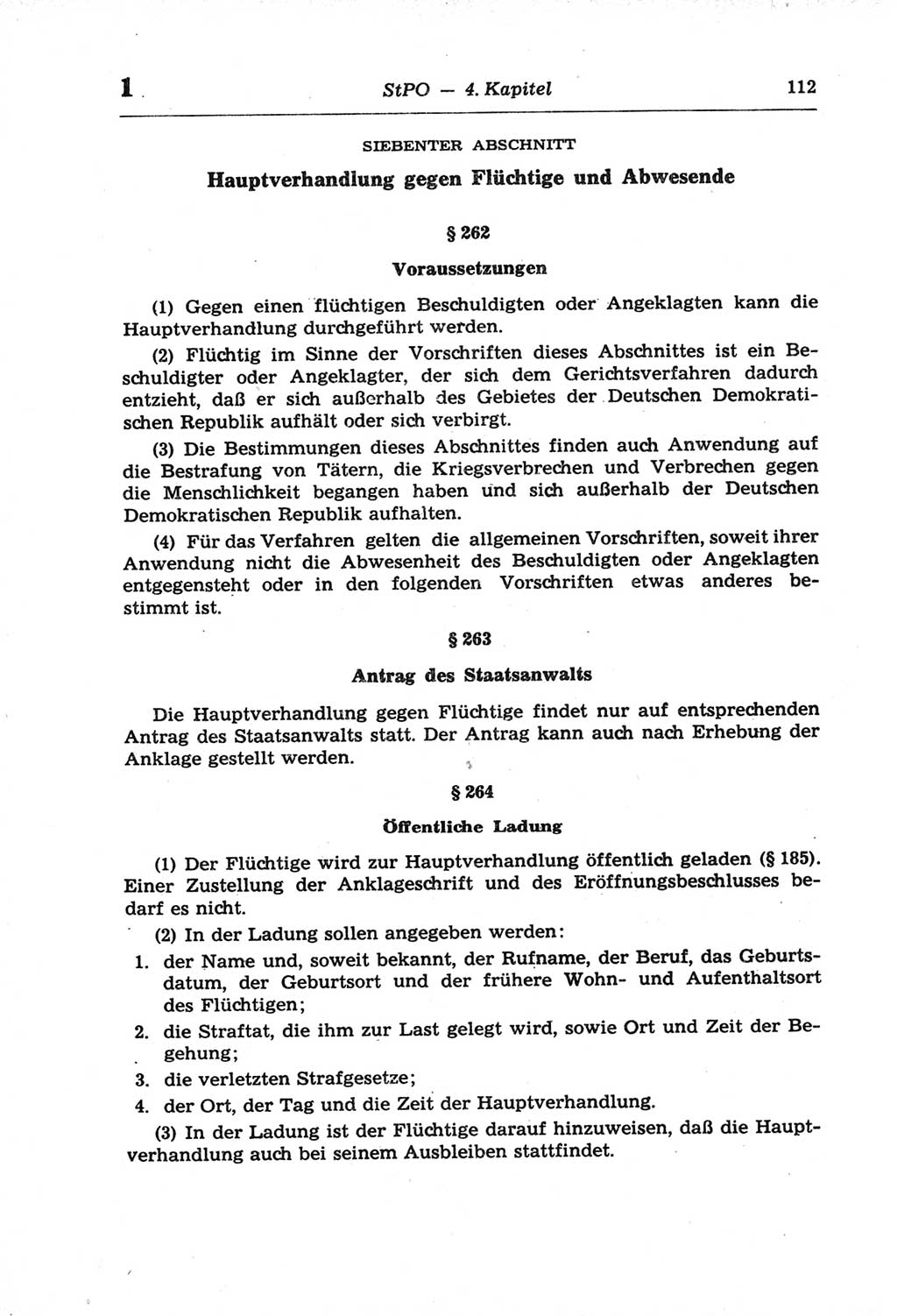 Strafprozeßordnung (StPO) der Deutschen Demokratischen Republik (DDR) und angrenzende Gesetze und Bestimmungen 1968, Seite 112 (StPO Ges. Bstgn. DDR 1968, S. 112)