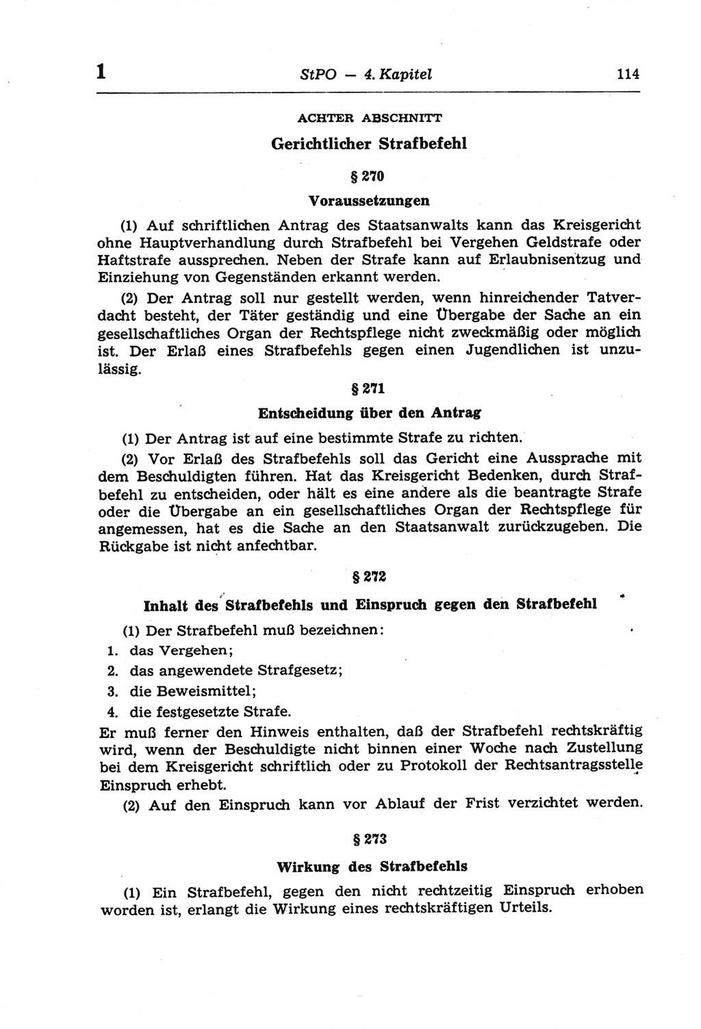 Strafprozeßordnung (StPO) der Deutschen Demokratischen Republik (DDR) und angrenzende Gesetze und Bestimmungen 1968, Seite 114 (StPO Ges. Bstgn. DDR 1968, S. 114)