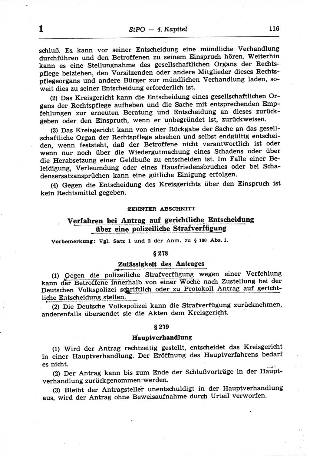 Strafprozeßordnung (StPO) der Deutschen Demokratischen Republik (DDR) und angrenzende Gesetze und Bestimmungen 1968, Seite 116 (StPO Ges. Bstgn. DDR 1968, S. 116)