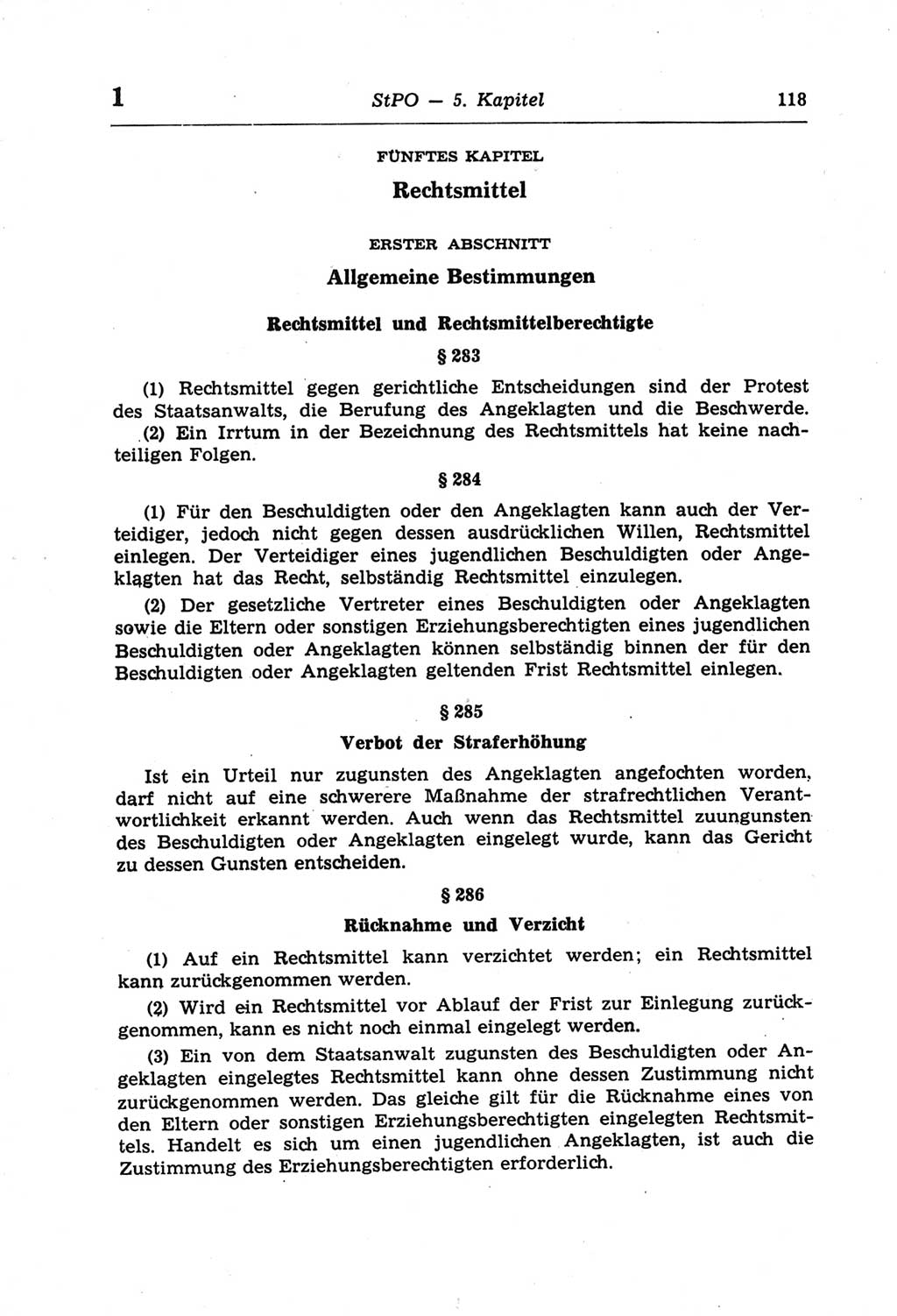 Strafprozeßordnung (StPO) der Deutschen Demokratischen Republik (DDR) und angrenzende Gesetze und Bestimmungen 1968, Seite 118 (StPO Ges. Bstgn. DDR 1968, S. 118)
