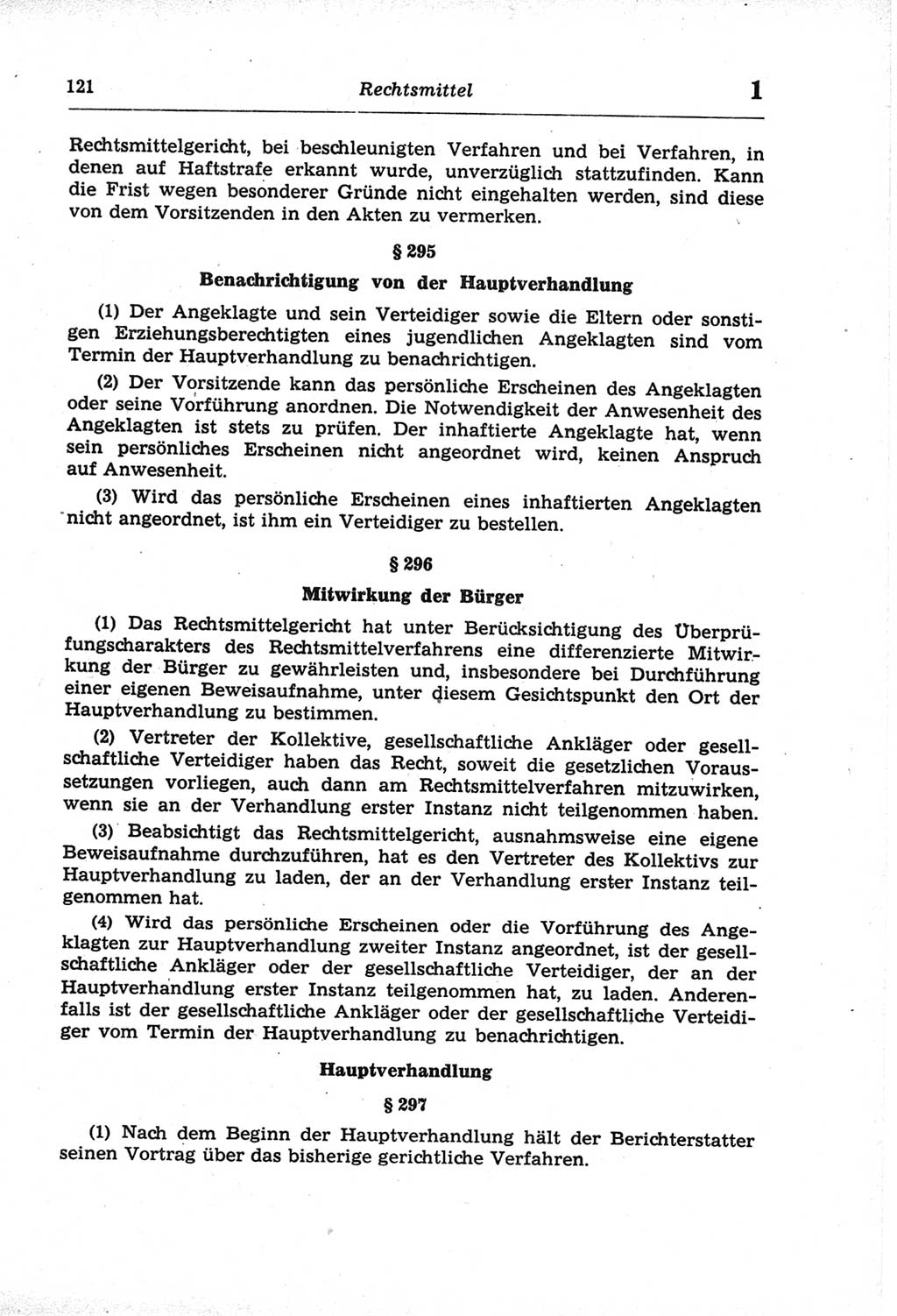 Strafprozeßordnung (StPO) der Deutschen Demokratischen Republik (DDR) und angrenzende Gesetze und Bestimmungen 1968, Seite 121 (StPO Ges. Bstgn. DDR 1968, S. 121)