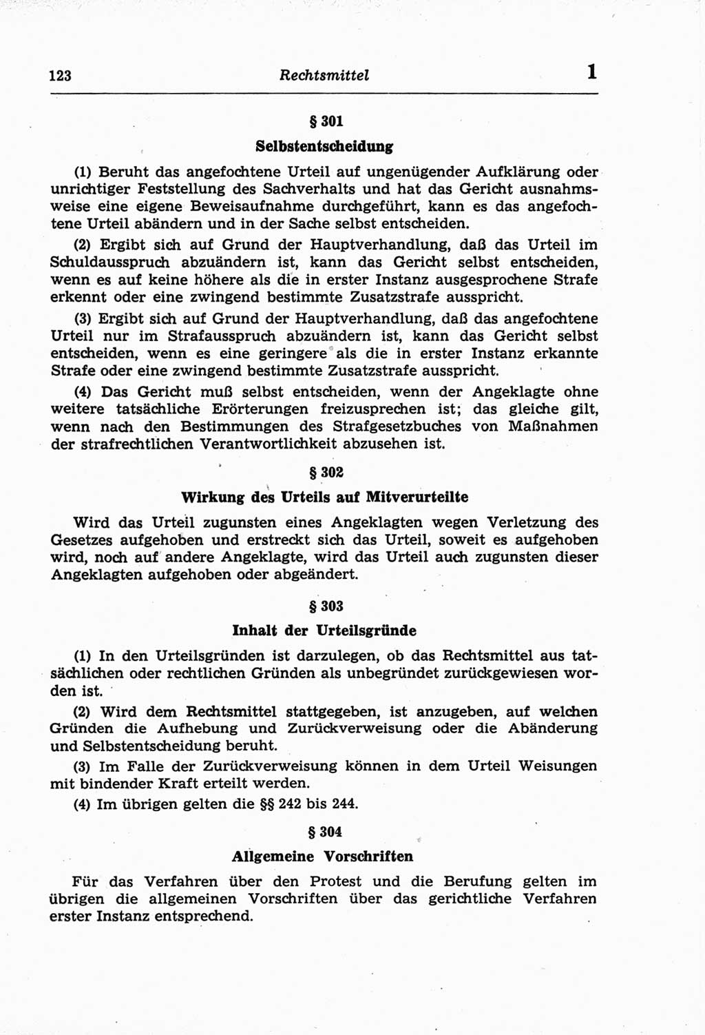 Strafprozeßordnung (StPO) der Deutschen Demokratischen Republik (DDR) und angrenzende Gesetze und Bestimmungen 1968, Seite 123 (StPO Ges. Bstgn. DDR 1968, S. 123)