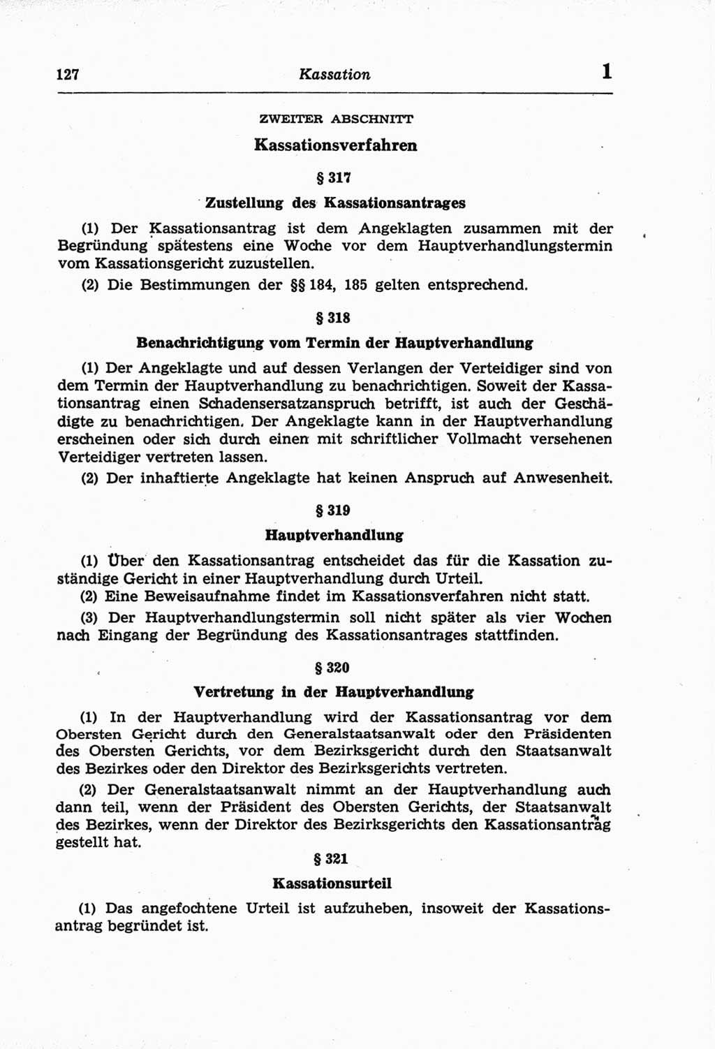 Strafprozeßordnung (StPO) der Deutschen Demokratischen Republik (DDR) und angrenzende Gesetze und Bestimmungen 1968, Seite 127 (StPO Ges. Bstgn. DDR 1968, S. 127)