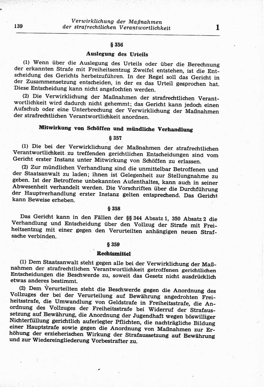 Strafprozeßordnung (StPO) der Deutschen Demokratischen Republik (DDR) und angrenzende Gesetze und Bestimmungen 1968, Seite 139 (StPO Ges. Bstgn. DDR 1968, S. 139)