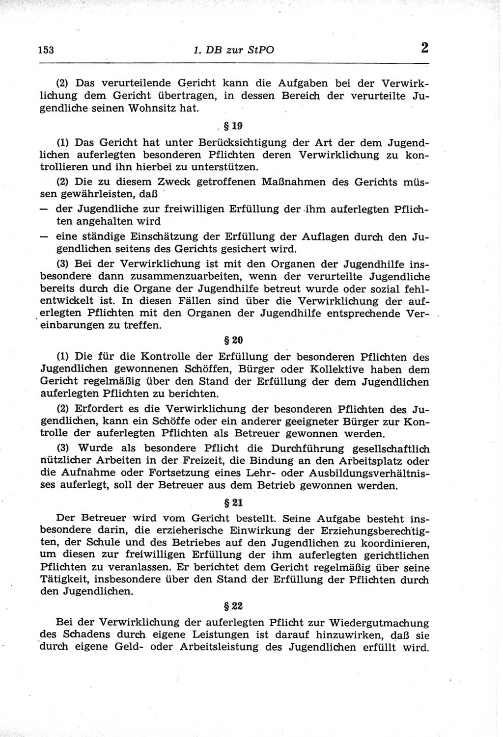Strafprozeßordnung (StPO) der Deutschen Demokratischen Republik (DDR) und angrenzende Gesetze und Bestimmungen 1968, Seite 153 (StPO Ges. Bstgn. DDR 1968, S. 153)
