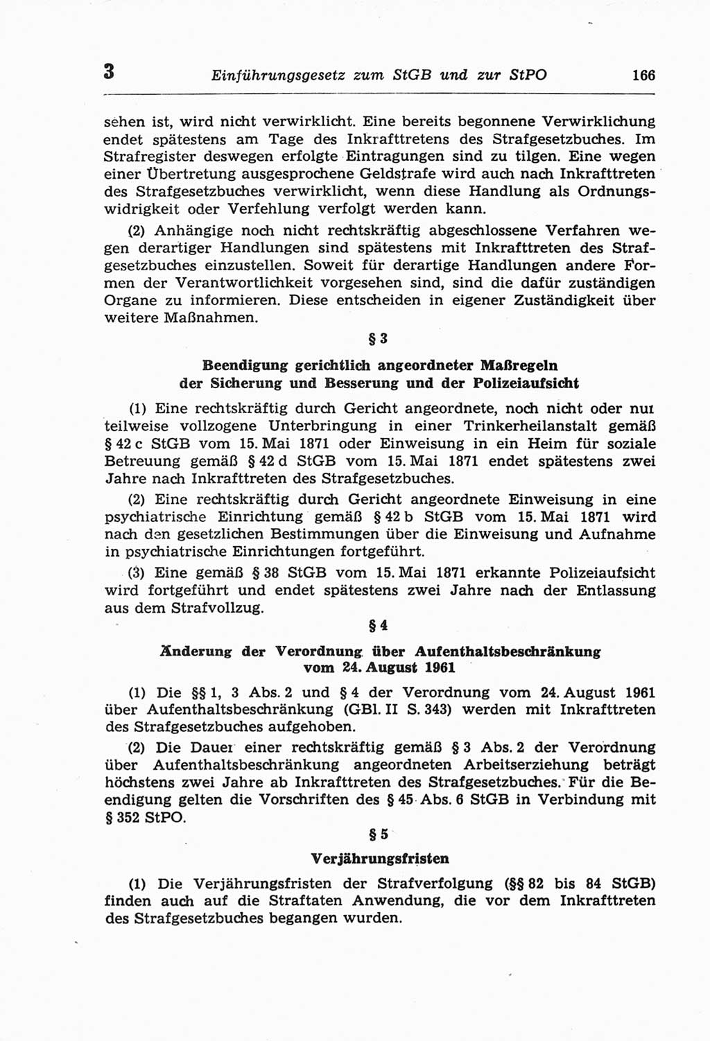 Strafprozeßordnung (StPO) der Deutschen Demokratischen Republik (DDR) und angrenzende Gesetze und Bestimmungen 1968, Seite 166 (StPO Ges. Bstgn. DDR 1968, S. 166)