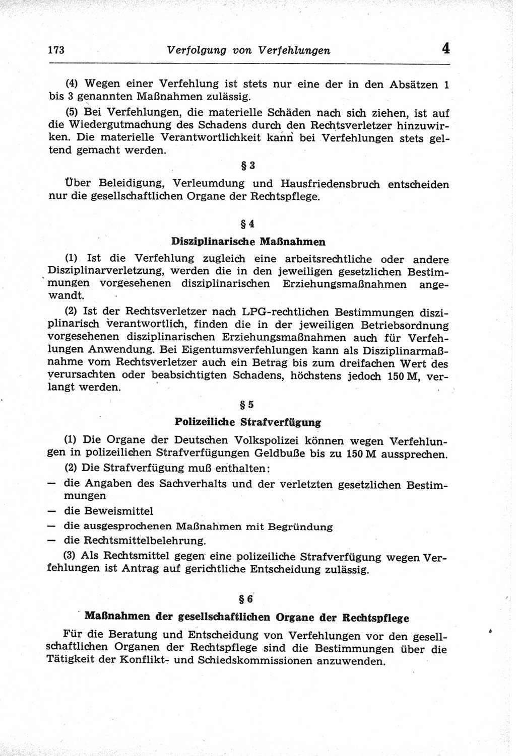 Strafprozeßordnung (StPO) der Deutschen Demokratischen Republik (DDR) und angrenzende Gesetze und Bestimmungen 1968, Seite 173 (StPO Ges. Bstgn. DDR 1968, S. 173)