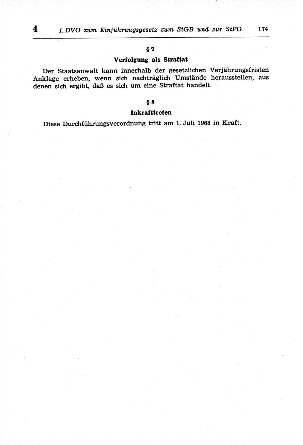Strafprozeßordnung (StPO) der Deutschen Demokratischen Republik (DDR) und angrenzende Gesetze und Bestimmungen 1968, Seite 174 (StPO Ges. Bstgn. DDR 1968, S. 174)