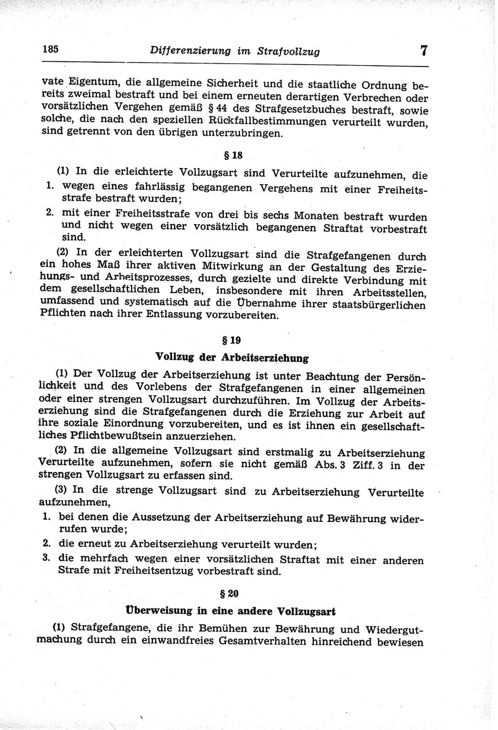 Strafprozeßordnung (StPO) der Deutschen Demokratischen Republik (DDR) und angrenzende Gesetze und Bestimmungen 1968, Seite 185 (StPO Ges. Bstgn. DDR 1968, S. 185)