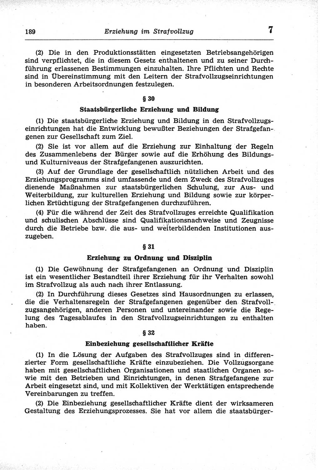 Strafprozeßordnung (StPO) der Deutschen Demokratischen Republik (DDR) und angrenzende Gesetze und Bestimmungen 1968, Seite 189 (StPO Ges. Bstgn. DDR 1968, S. 189)