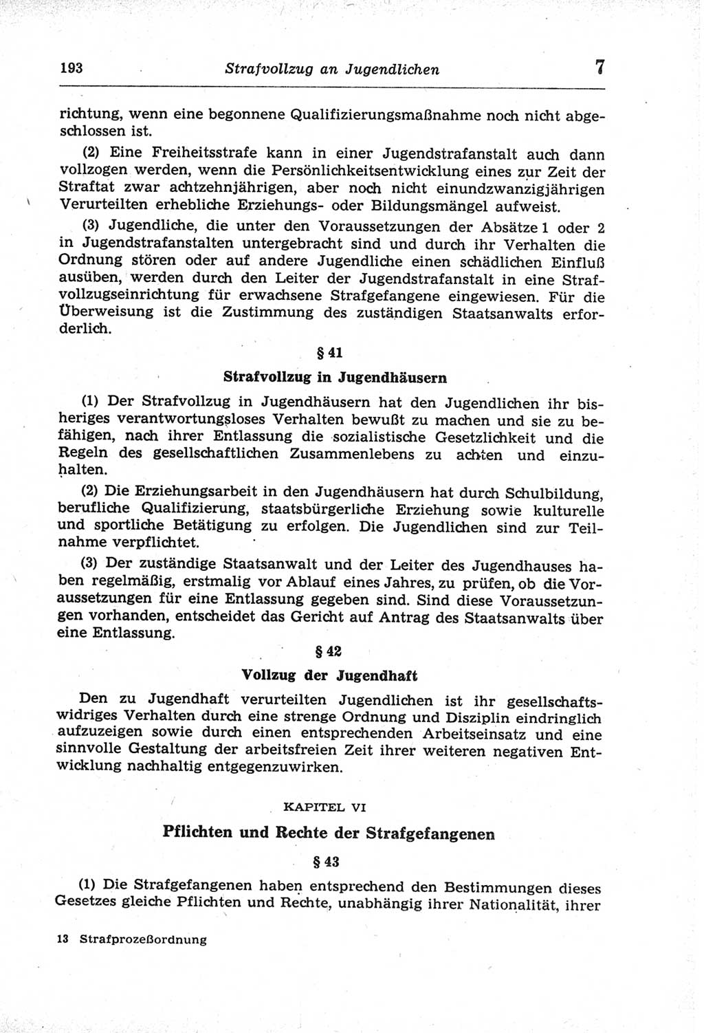 Strafprozeßordnung (StPO) der Deutschen Demokratischen Republik (DDR) und angrenzende Gesetze und Bestimmungen 1968, Seite 193 (StPO Ges. Bstgn. DDR 1968, S. 193)