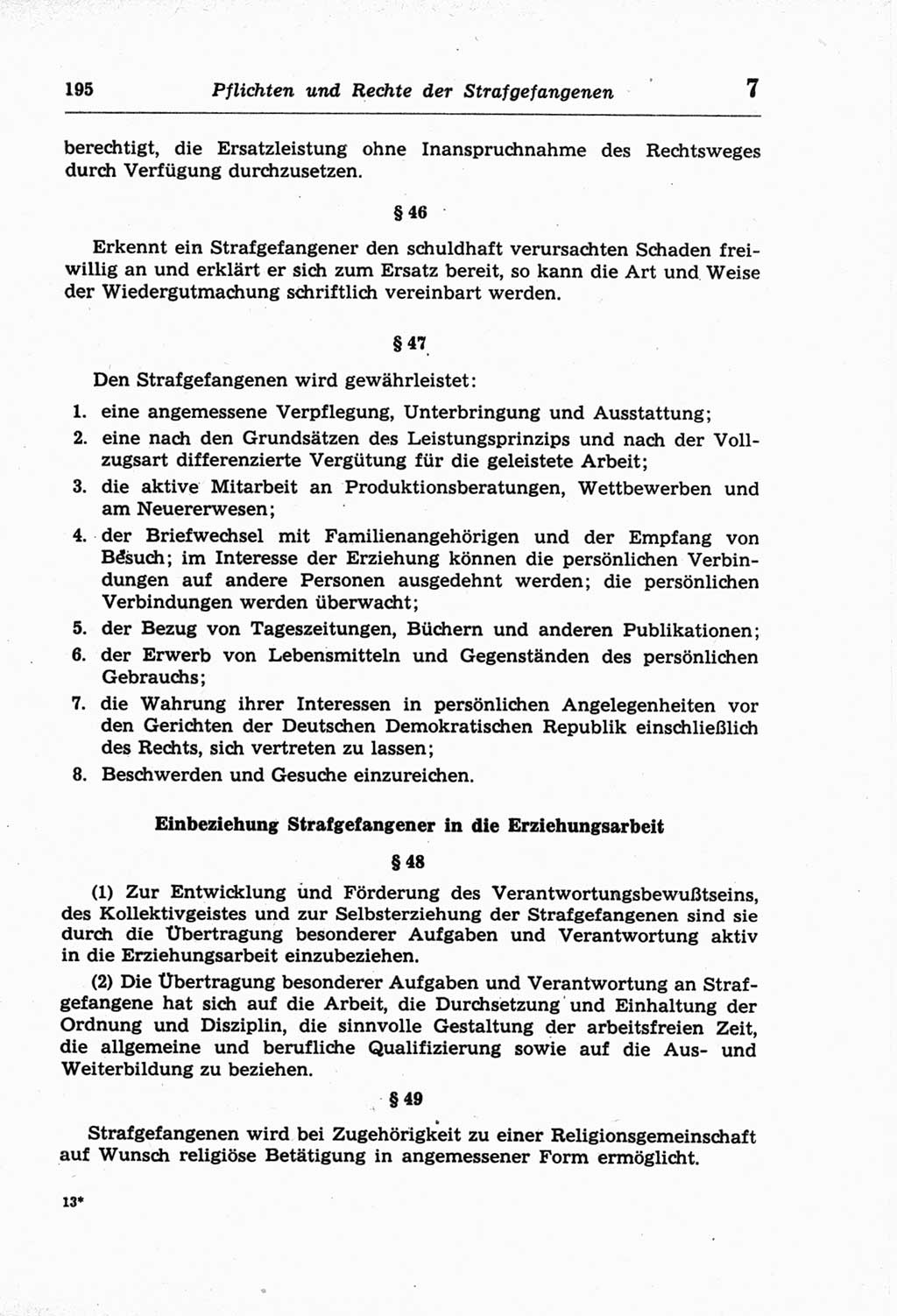 Strafprozeßordnung (StPO) der Deutschen Demokratischen Republik (DDR) und angrenzende Gesetze und Bestimmungen 1968, Seite 195 (StPO Ges. Bstgn. DDR 1968, S. 195)
