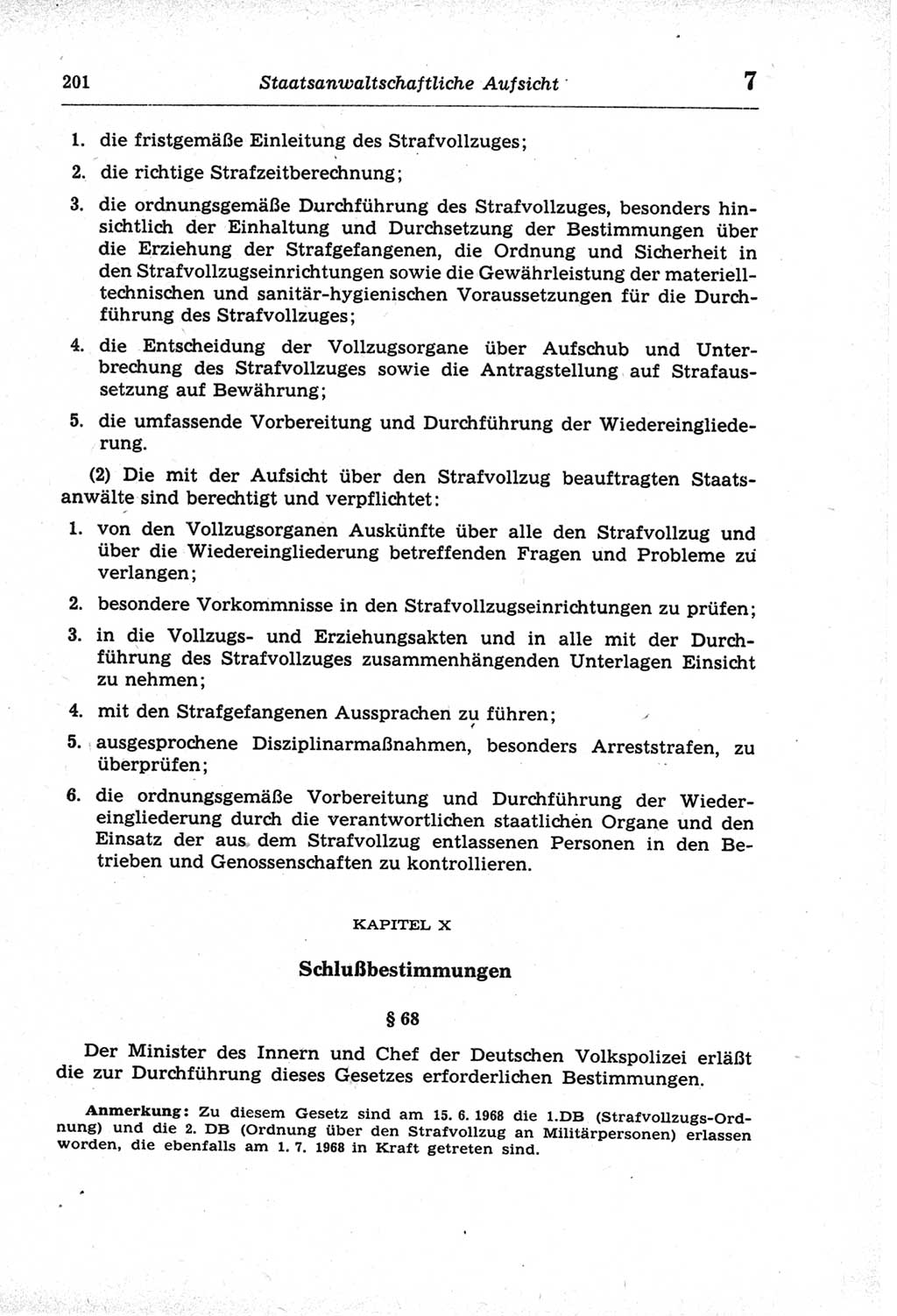 Strafprozeßordnung (StPO) der Deutschen Demokratischen Republik (DDR) und angrenzende Gesetze und Bestimmungen 1968, Seite 201 (StPO Ges. Bstgn. DDR 1968, S. 201)