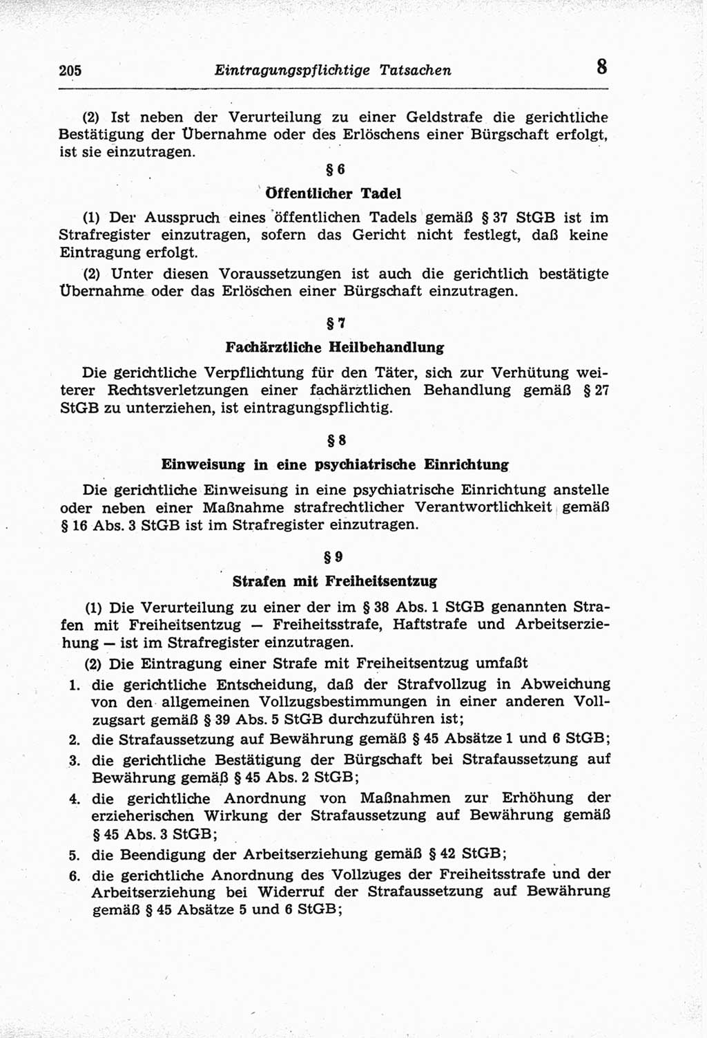 Strafprozeßordnung (StPO) der Deutschen Demokratischen Republik (DDR) und angrenzende Gesetze und Bestimmungen 1968, Seite 205 (StPO Ges. Bstgn. DDR 1968, S. 205)