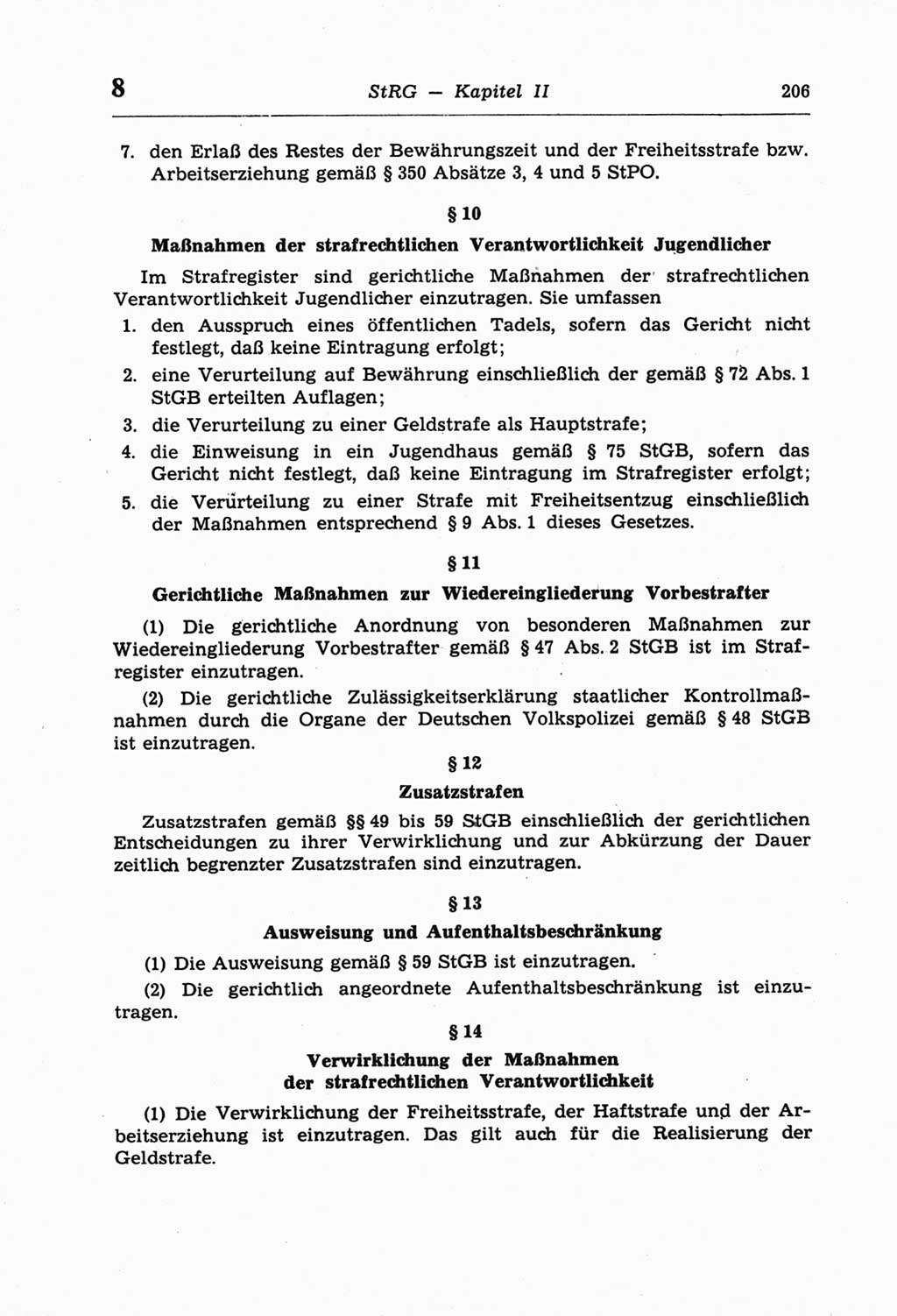 Strafprozeßordnung (StPO) der Deutschen Demokratischen Republik (DDR) und angrenzende Gesetze und Bestimmungen 1968, Seite 206 (StPO Ges. Bstgn. DDR 1968, S. 206)