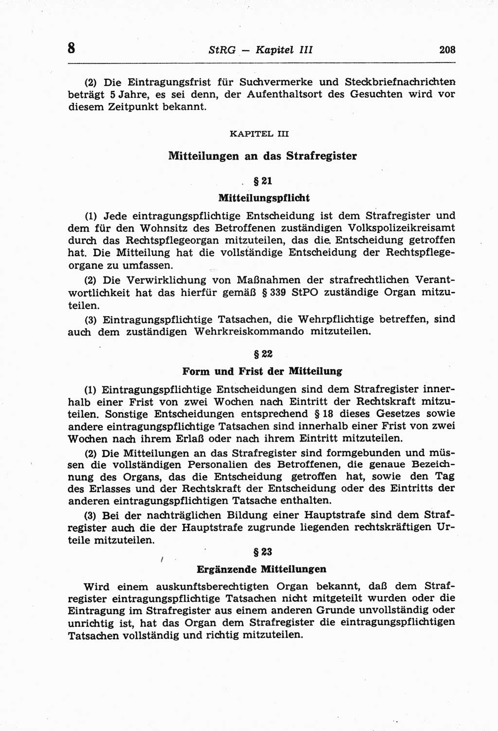 Strafprozeßordnung (StPO) der Deutschen Demokratischen Republik (DDR) und angrenzende Gesetze und Bestimmungen 1968, Seite 208 (StPO Ges. Bstgn. DDR 1968, S. 208)