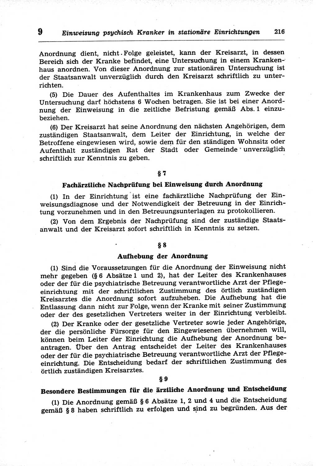 Strafprozeßordnung (StPO) der Deutschen Demokratischen Republik (DDR) und angrenzende Gesetze und Bestimmungen 1968, Seite 216 (StPO Ges. Bstgn. DDR 1968, S. 216)