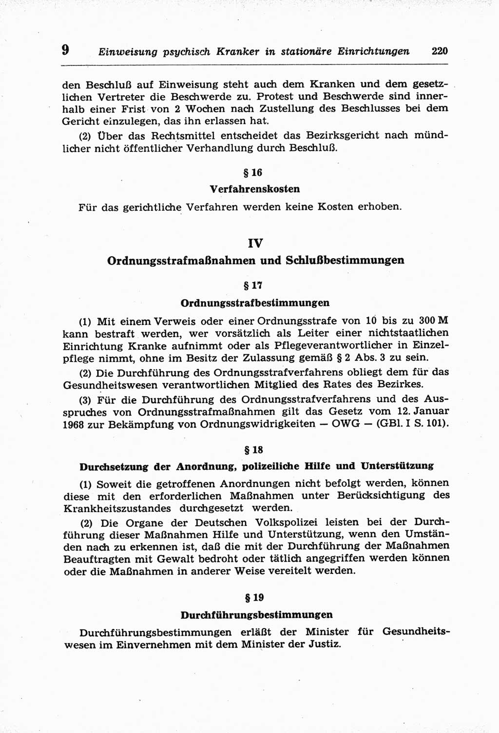 StrafprozeÃŸordnung (StPO) der Deutschen Demokratischen Republik (DDR) und angrenzende Gesetze und Bestimmungen 1968, Seite 220 (StPO Ges. Bstgn. DDR 1968, S. 220)