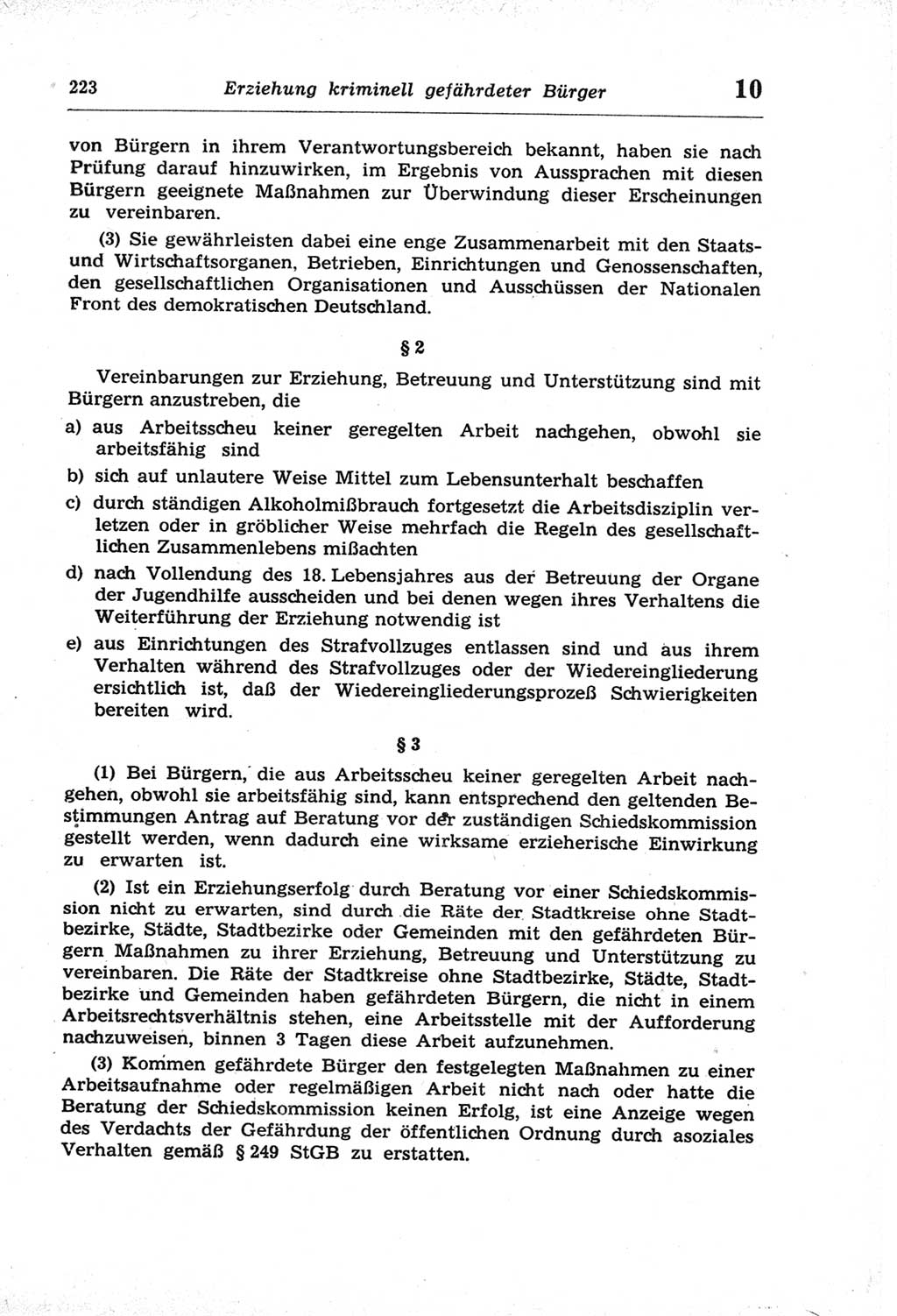 Strafprozeßordnung (StPO) der Deutschen Demokratischen Republik (DDR) und angrenzende Gesetze und Bestimmungen 1968, Seite 223 (StPO Ges. Bstgn. DDR 1968, S. 223)