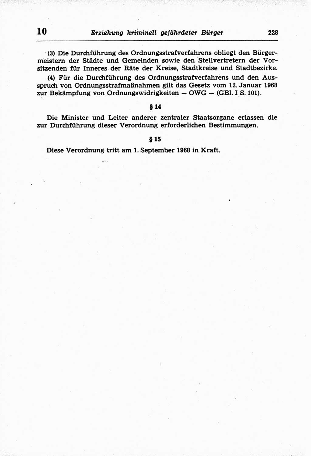 Strafprozeßordnung (StPO) der Deutschen Demokratischen Republik (DDR) und angrenzende Gesetze und Bestimmungen 1968, Seite 228 (StPO Ges. Bstgn. DDR 1968, S. 228)