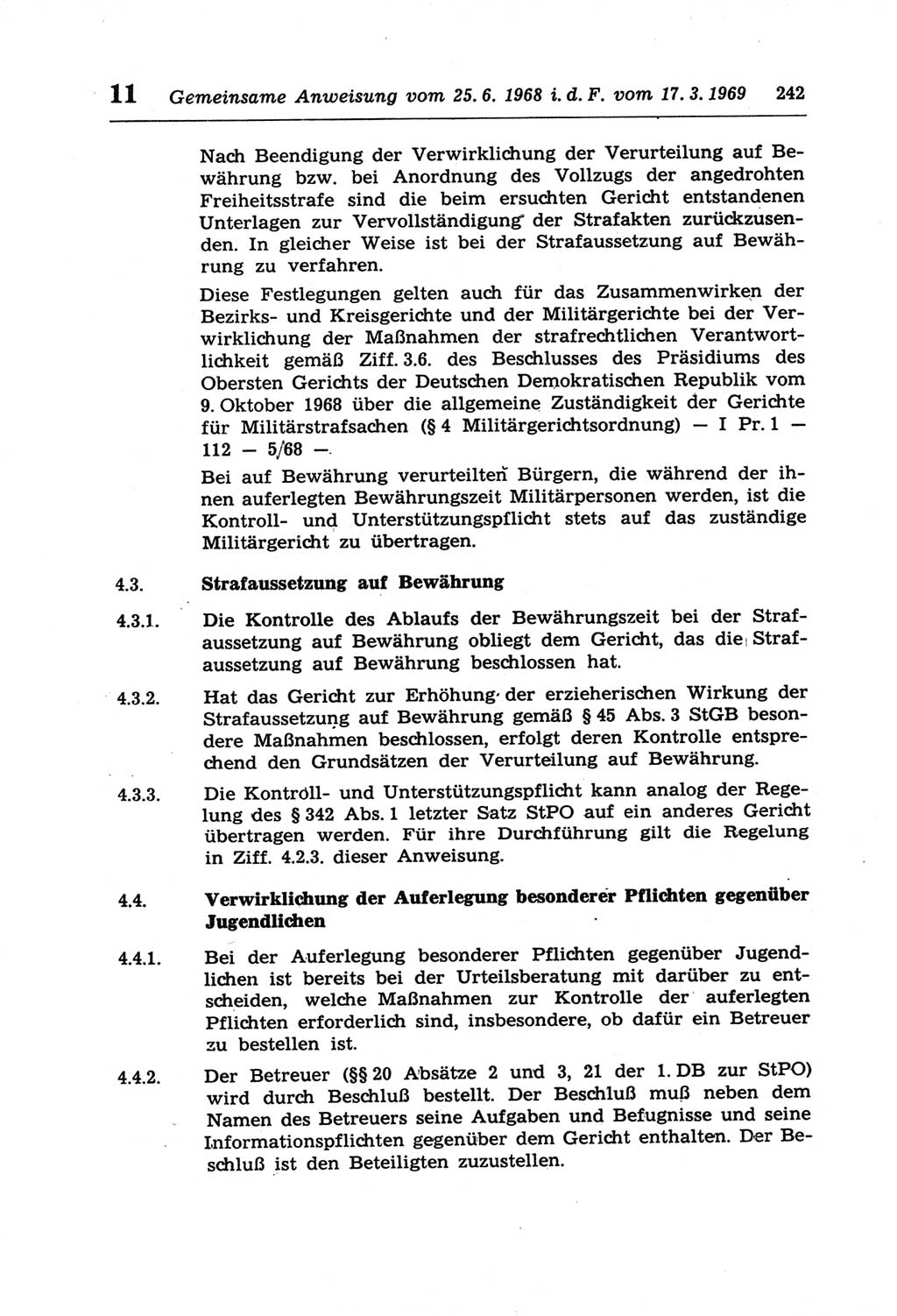 Strafprozeßordnung (StPO) der Deutschen Demokratischen Republik (DDR) und angrenzende Gesetze und Bestimmungen 1968, Seite 242 (StPO Ges. Bstgn. DDR 1968, S. 242)