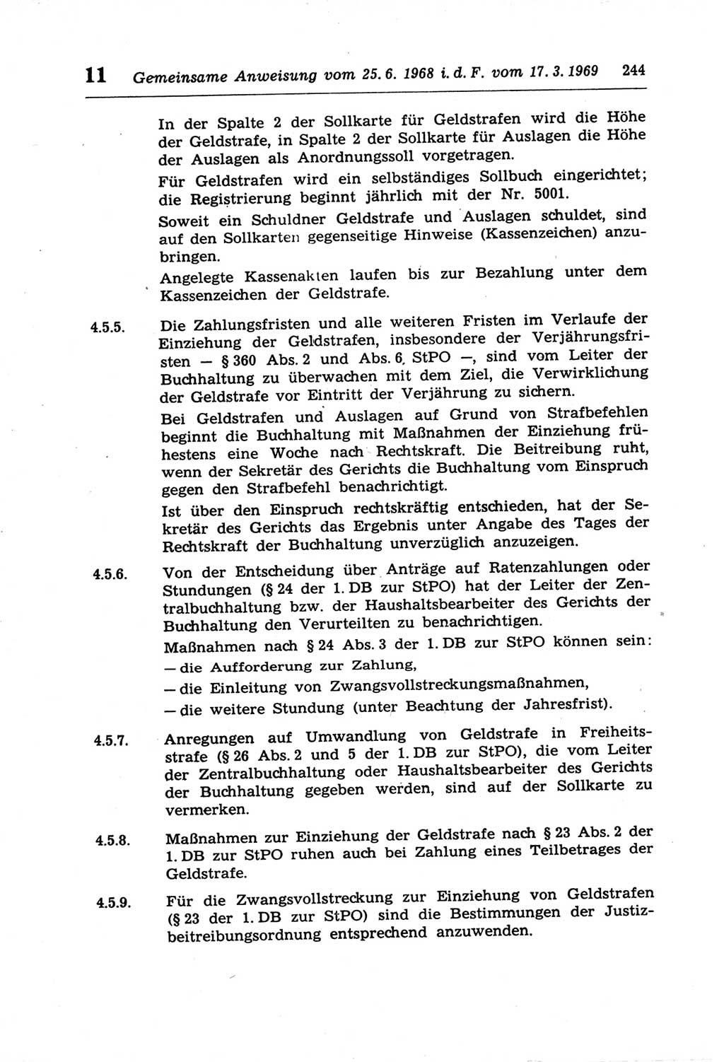 Strafprozeßordnung (StPO) der Deutschen Demokratischen Republik (DDR) und angrenzende Gesetze und Bestimmungen 1968, Seite 244 (StPO Ges. Bstgn. DDR 1968, S. 244)