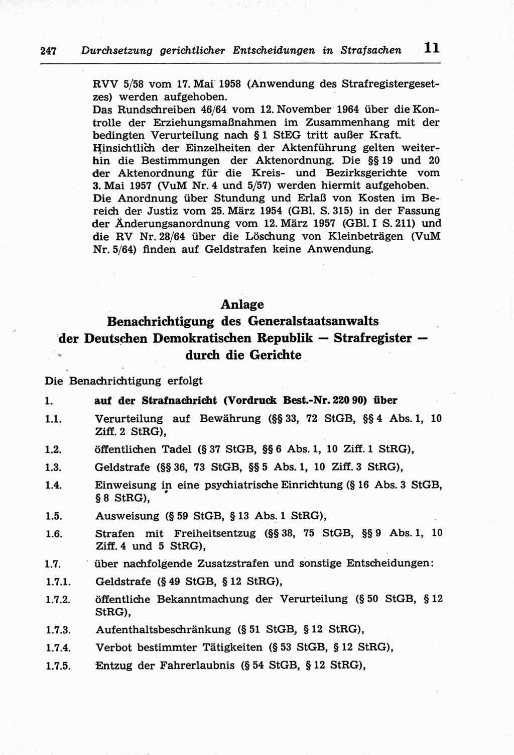 Strafprozeßordnung (StPO) der Deutschen Demokratischen Republik (DDR) und angrenzende Gesetze und Bestimmungen 1968, Seite 247 (StPO Ges. Bstgn. DDR 1968, S. 247)