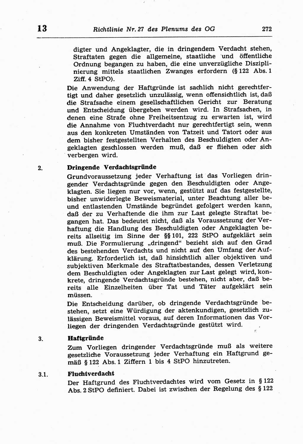 Strafprozeßordnung (StPO) der Deutschen Demokratischen Republik (DDR) und angrenzende Gesetze und Bestimmungen 1968, Seite 272 (StPO Ges. Bstgn. DDR 1968, S. 272)