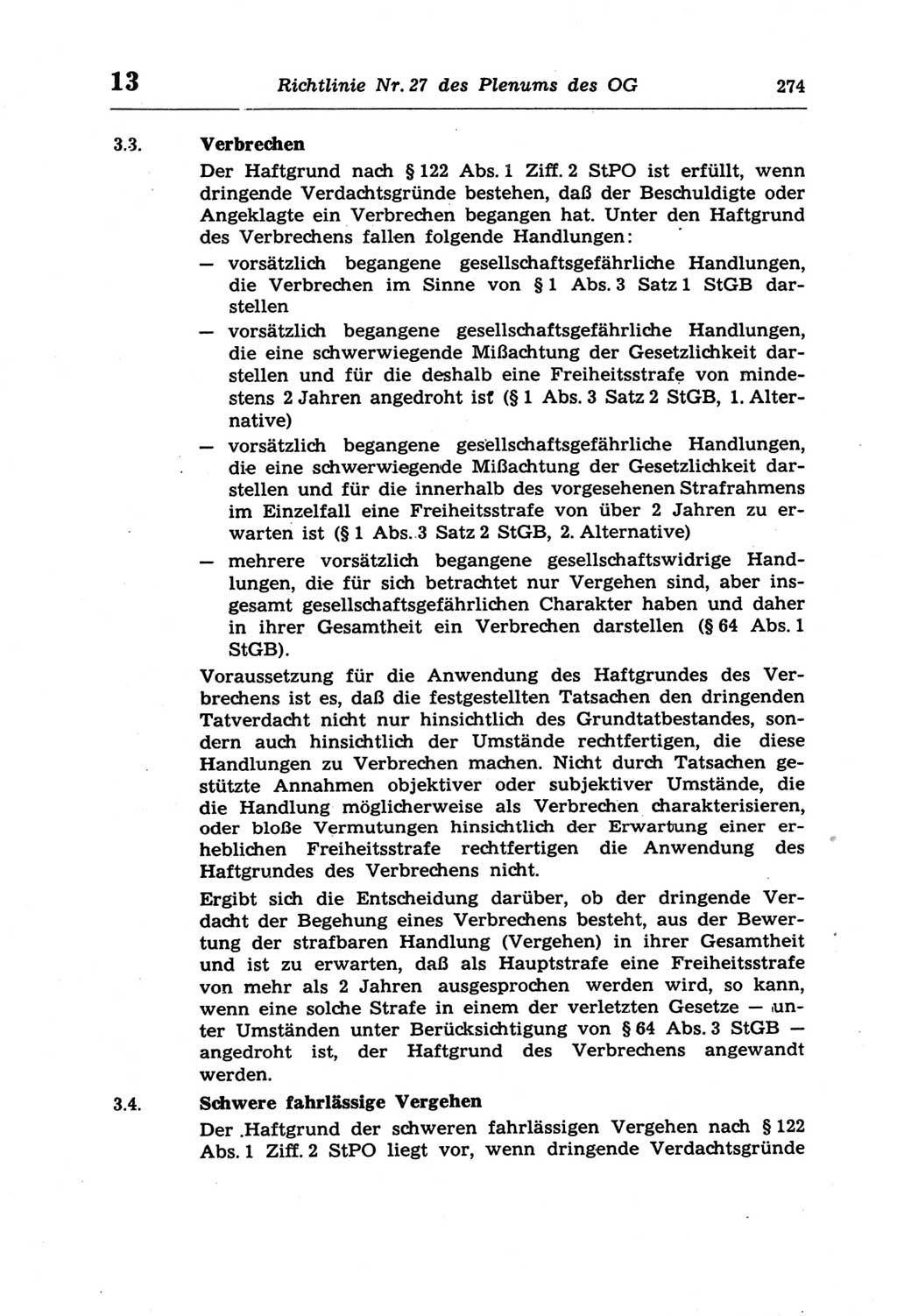 Strafprozeßordnung (StPO) der Deutschen Demokratischen Republik (DDR) und angrenzende Gesetze und Bestimmungen 1968, Seite 274 (StPO Ges. Bstgn. DDR 1968, S. 274)