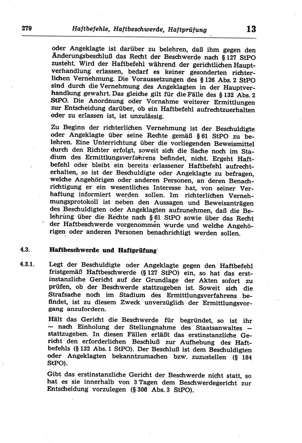 Strafprozeßordnung (StPO) der Deutschen Demokratischen Republik (DDR) und angrenzende Gesetze und Bestimmungen 1968, Seite 279 (StPO Ges. Bstgn. DDR 1968, S. 279)