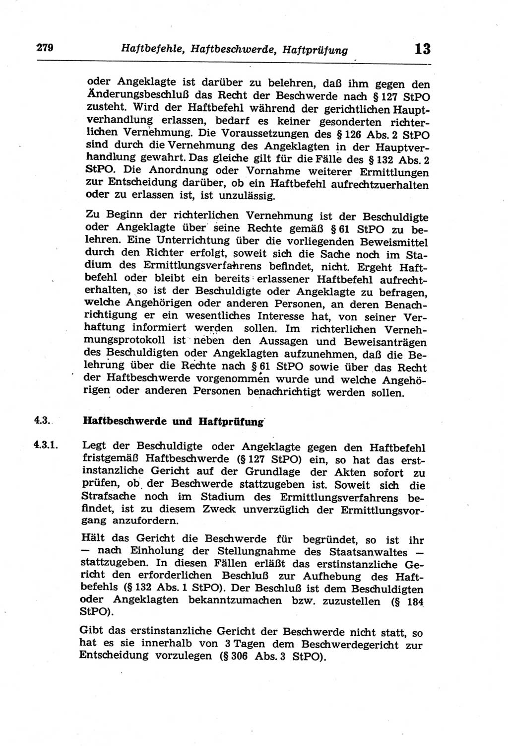 Strafprozeßordnung (StPO) der Deutschen Demokratischen Republik (DDR) und angrenzende Gesetze und Bestimmungen 1968, Seite 279 (StPO Ges. Bstgn. DDR 1968, S. 279)