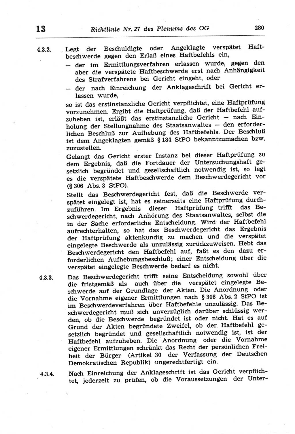 Strafprozeßordnung (StPO) der Deutschen Demokratischen Republik (DDR) und angrenzende Gesetze und Bestimmungen 1968, Seite 280 (StPO Ges. Bstgn. DDR 1968, S. 280)