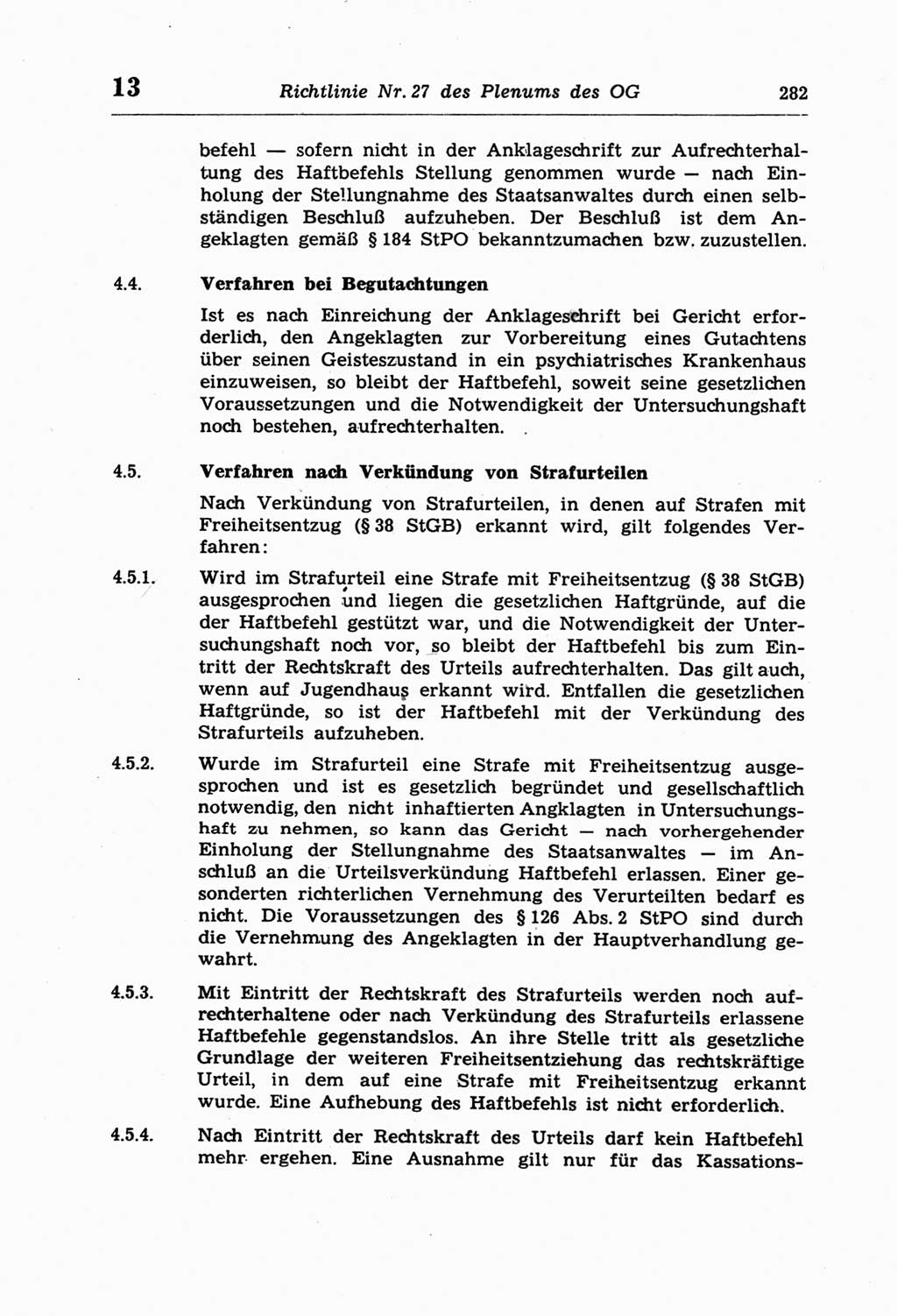 Strafprozeßordnung (StPO) der Deutschen Demokratischen Republik (DDR) und angrenzende Gesetze und Bestimmungen 1968, Seite 282 (StPO Ges. Bstgn. DDR 1968, S. 282)