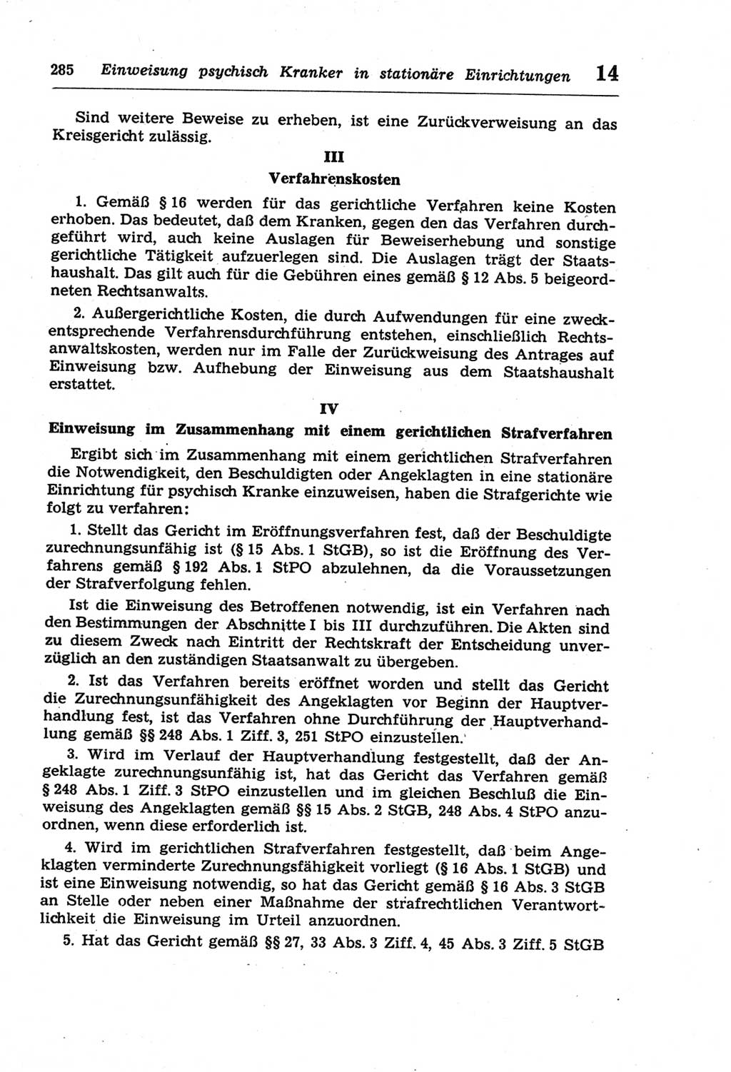 Strafprozeßordnung (StPO) der Deutschen Demokratischen Republik (DDR) und angrenzende Gesetze und Bestimmungen 1968, Seite 285 (StPO Ges. Bstgn. DDR 1968, S. 285)