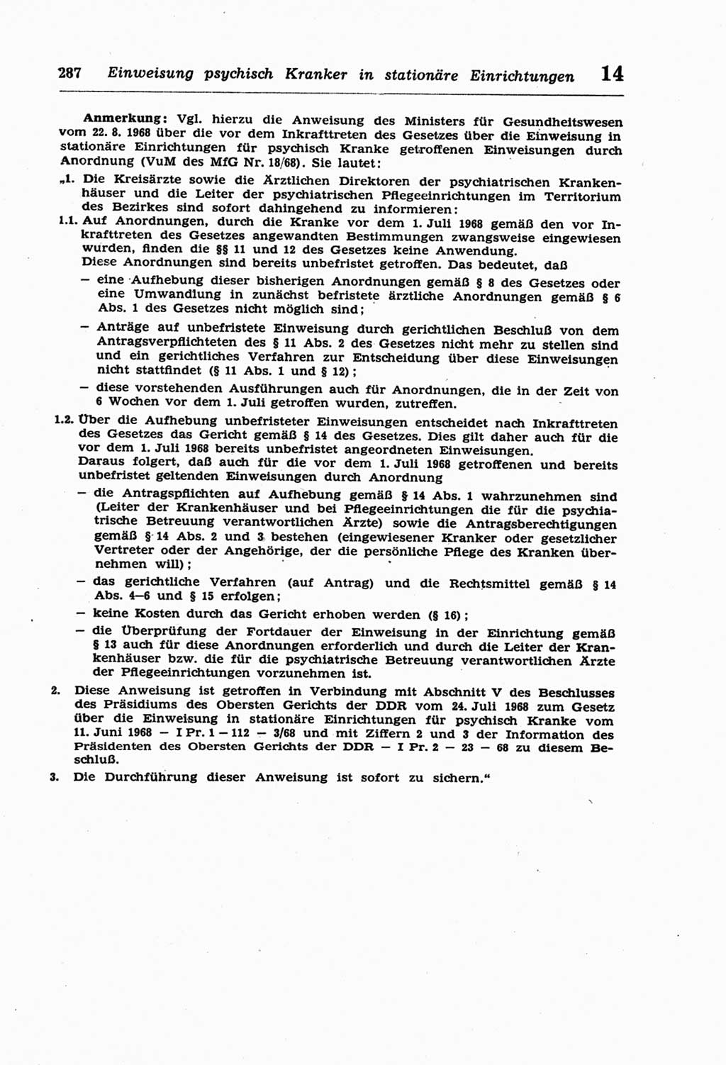 Strafprozeßordnung (StPO) der Deutschen Demokratischen Republik (DDR) und angrenzende Gesetze und Bestimmungen 1968, Seite 287 (StPO Ges. Bstgn. DDR 1968, S. 287)