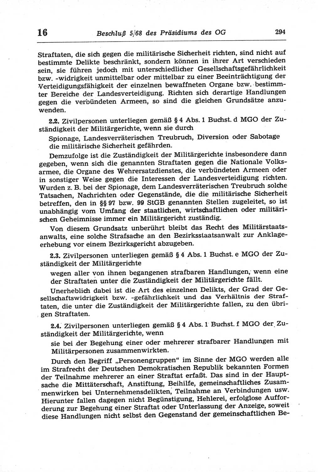 Strafprozeßordnung (StPO) der Deutschen Demokratischen Republik (DDR) und angrenzende Gesetze und Bestimmungen 1968, Seite 294 (StPO Ges. Bstgn. DDR 1968, S. 294)