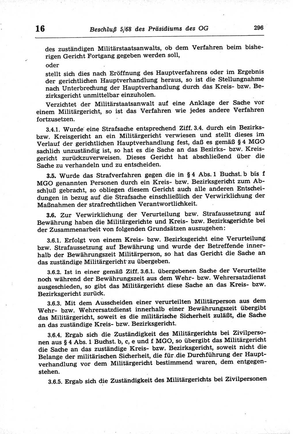Strafprozeßordnung (StPO) der Deutschen Demokratischen Republik (DDR) und angrenzende Gesetze und Bestimmungen 1968, Seite 296 (StPO Ges. Bstgn. DDR 1968, S. 296)