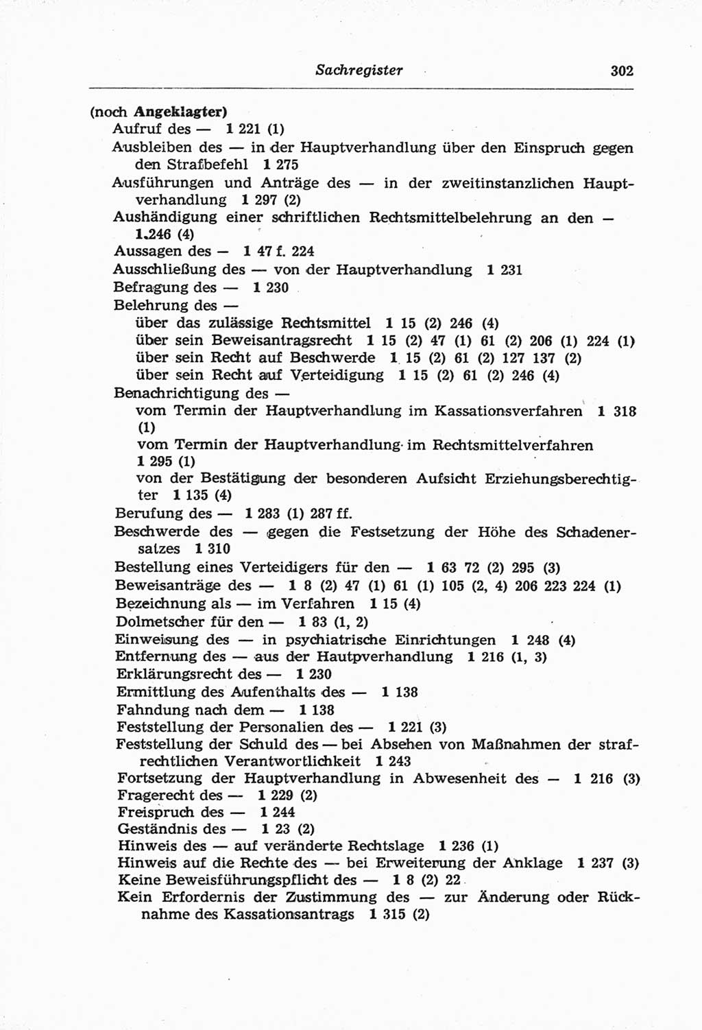Strafprozeßordnung (StPO) der Deutschen Demokratischen Republik (DDR) und angrenzende Gesetze und Bestimmungen 1968, Seite 302 (StPO Ges. Bstgn. DDR 1968, S. 302)
