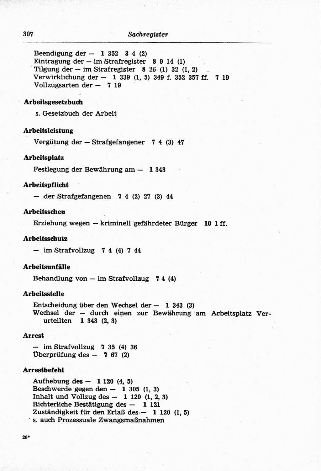 Strafprozeßordnung (StPO) der Deutschen Demokratischen Republik (DDR) und angrenzende Gesetze und Bestimmungen 1968, Seite 307 (StPO Ges. Bstgn. DDR 1968, S. 307)